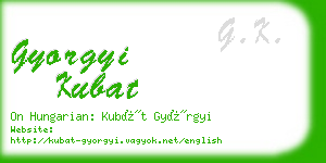 gyorgyi kubat business card